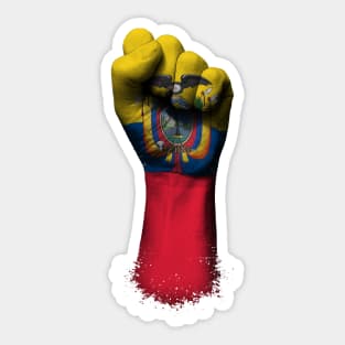 Flag of Ecuador on a Raised Clenched Fist Sticker